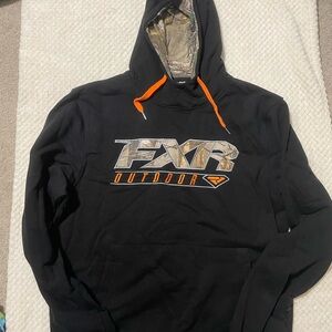 FXR Outdoor Black Hoodie with Orange Details